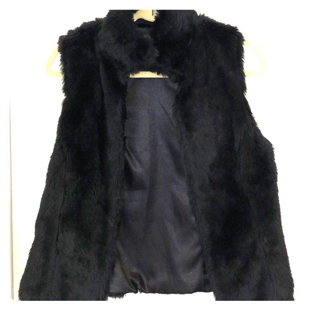 Black fur vest